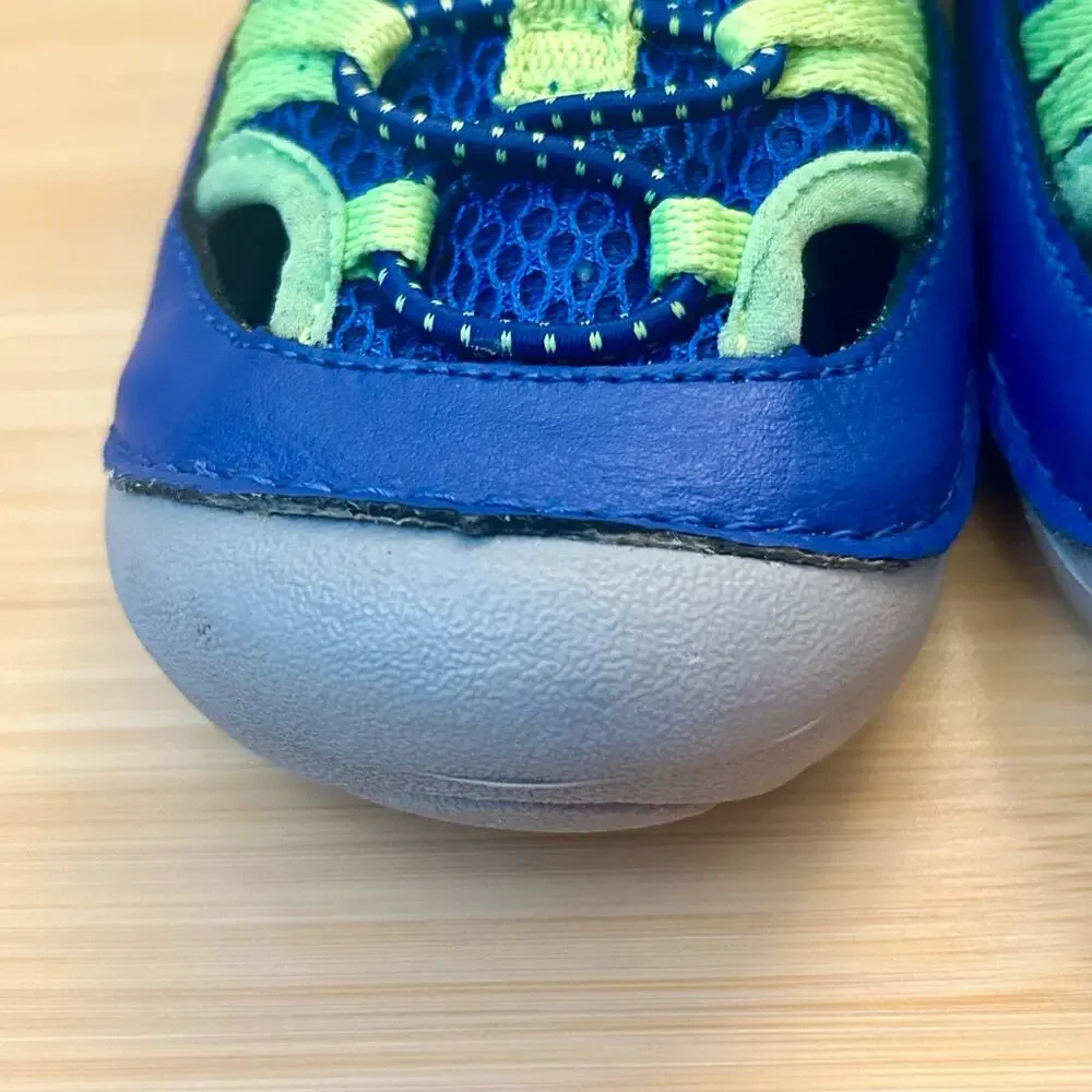 Stride Rite Tobias Sandals Blue Green Infant Baby Shoes 6m Water Resistant